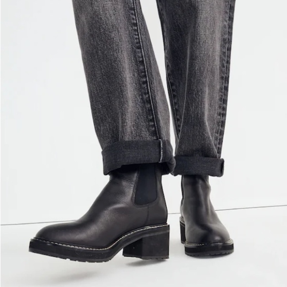 Madewell The Carina Platform Chelsea Boot‎ in Black Size 7